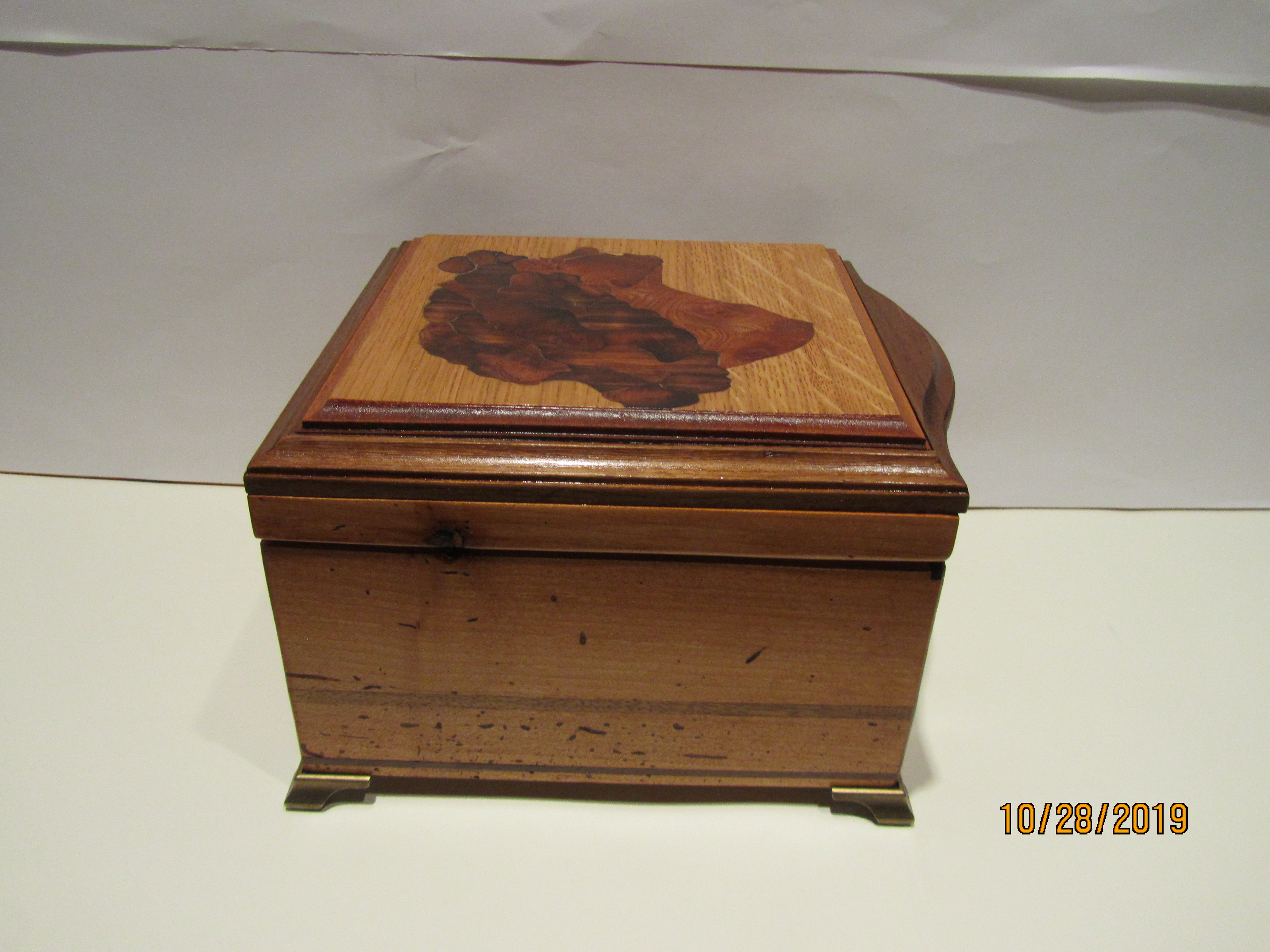 PB#263 French Marquetry Inlay Black Face $195