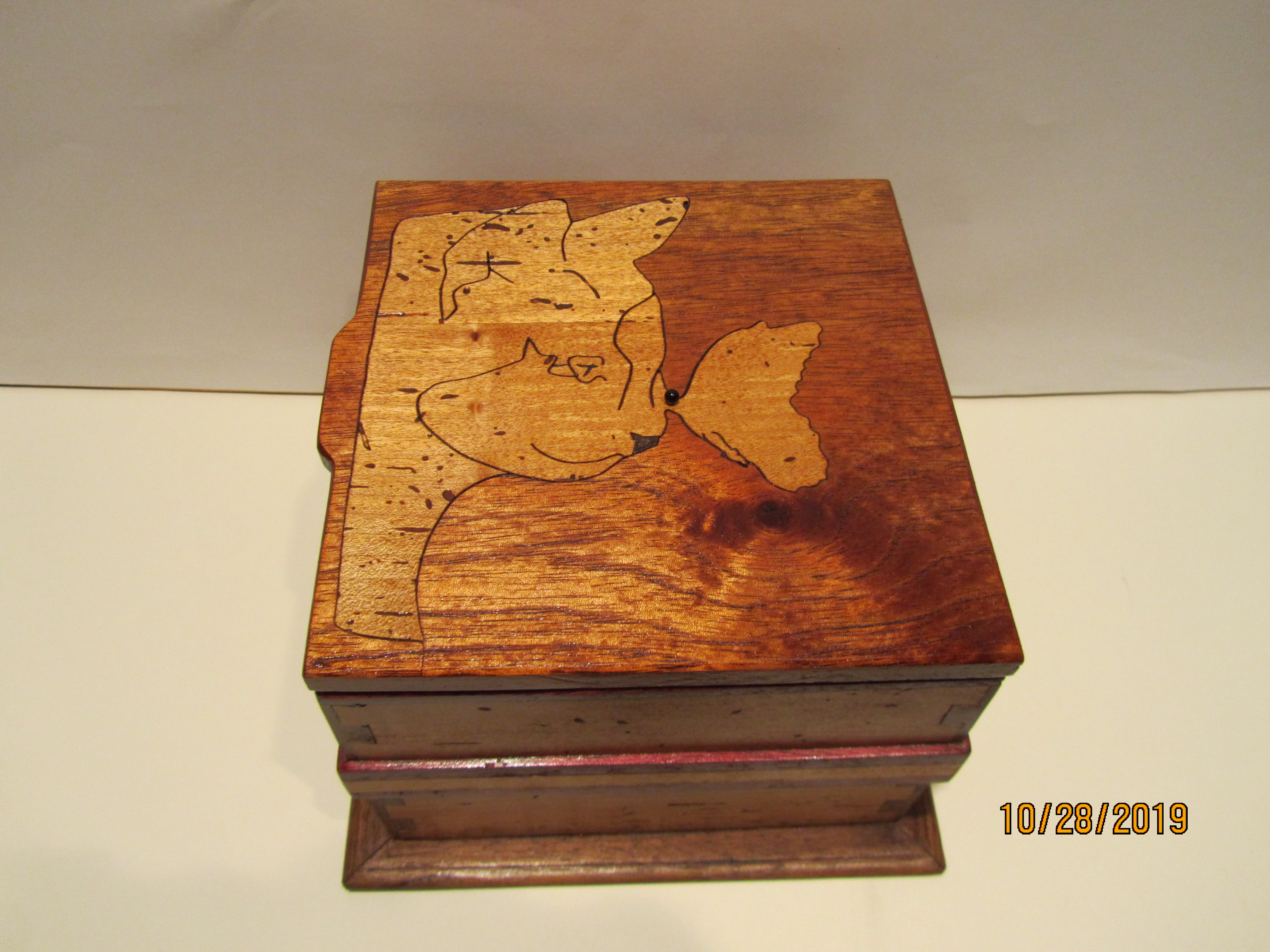 SOLDPB#265 Inlaid Cat/Butterfly $125