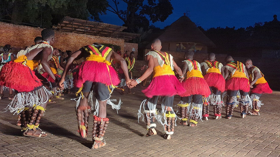 Close-up view of colorful traditional outfits during a dance performance