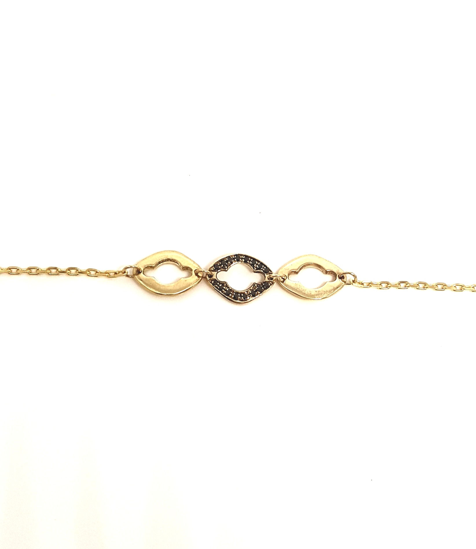 KB005 צמיד זהב "שלושה ראשי מפתח"