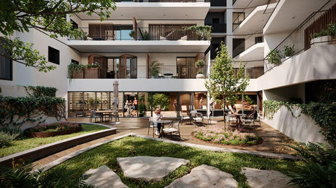 Exterior architectural visualization rendering designed by Bar Orian Architects, Tel-Aviv. הדמיות תלת מימד, בר אוריין