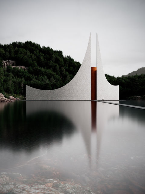 Exterior architectural visualization rendering concept. הדמיות תלת מימד