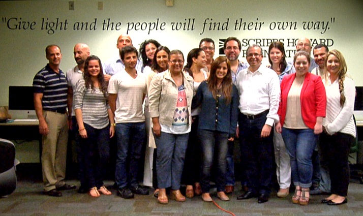 Alumnos del taller de radio realizado en la FIU en Miami