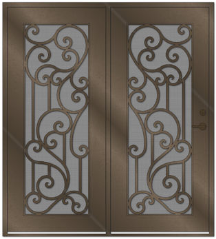 Decorative aluminum security doors with enhanced protection, ideal for front entryways, stylish and durable security doors for homes Prescott, Flagstaff, Phoenix, Tucson, Show Low.