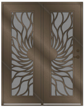 Decorative aluminum security doors with enhanced protection, ideal for front entryways, stylish and durable security doors for homes Prescott, Flagstaff, Phoenix, Tucson, Show Low.