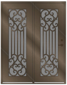 Decorative aluminum security doors with enhanced protection, ideal for front entryways, stylish and durable security doors for homes Prescott, Flagstaff, Phoenix, Tucson, Show Low.