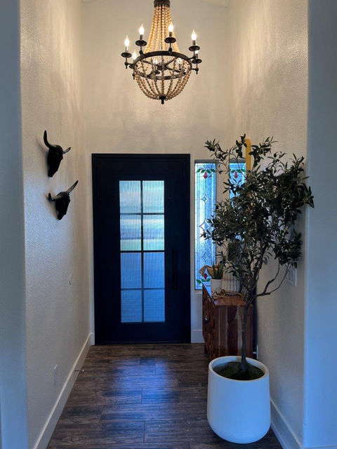 Interior view of Ashton modern iron entry door with minimalist design