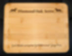 Wooden cutting board: 'Diamond Oak Acres' with a quote.