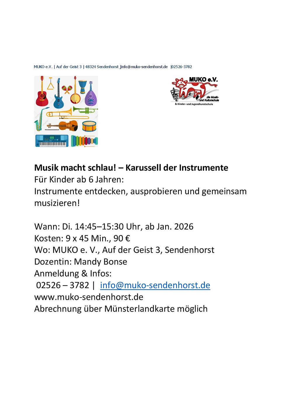 Neues Instrumentenkarussell ab Januar 2026