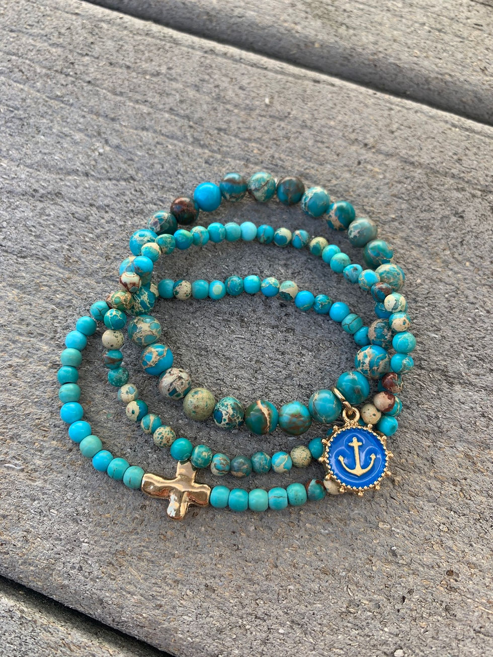Thumbnail: Custom Name/Word Bracelets - Gemstones