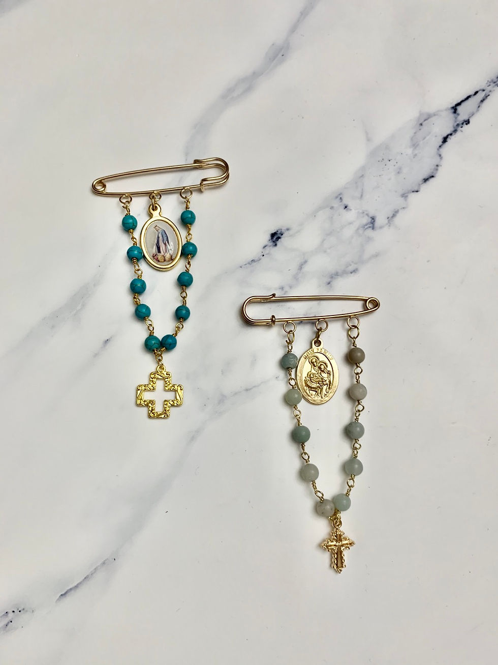 Thumbnail: CUSTOM Rosary Pin Baby/Communion/Baptism/Confirmation