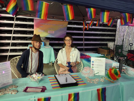 Michelle and Matteo from the Center for Spiritual Living, representing our community at PRIDE St. Charles