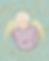 Custom art of an older woman as an angel with glasses