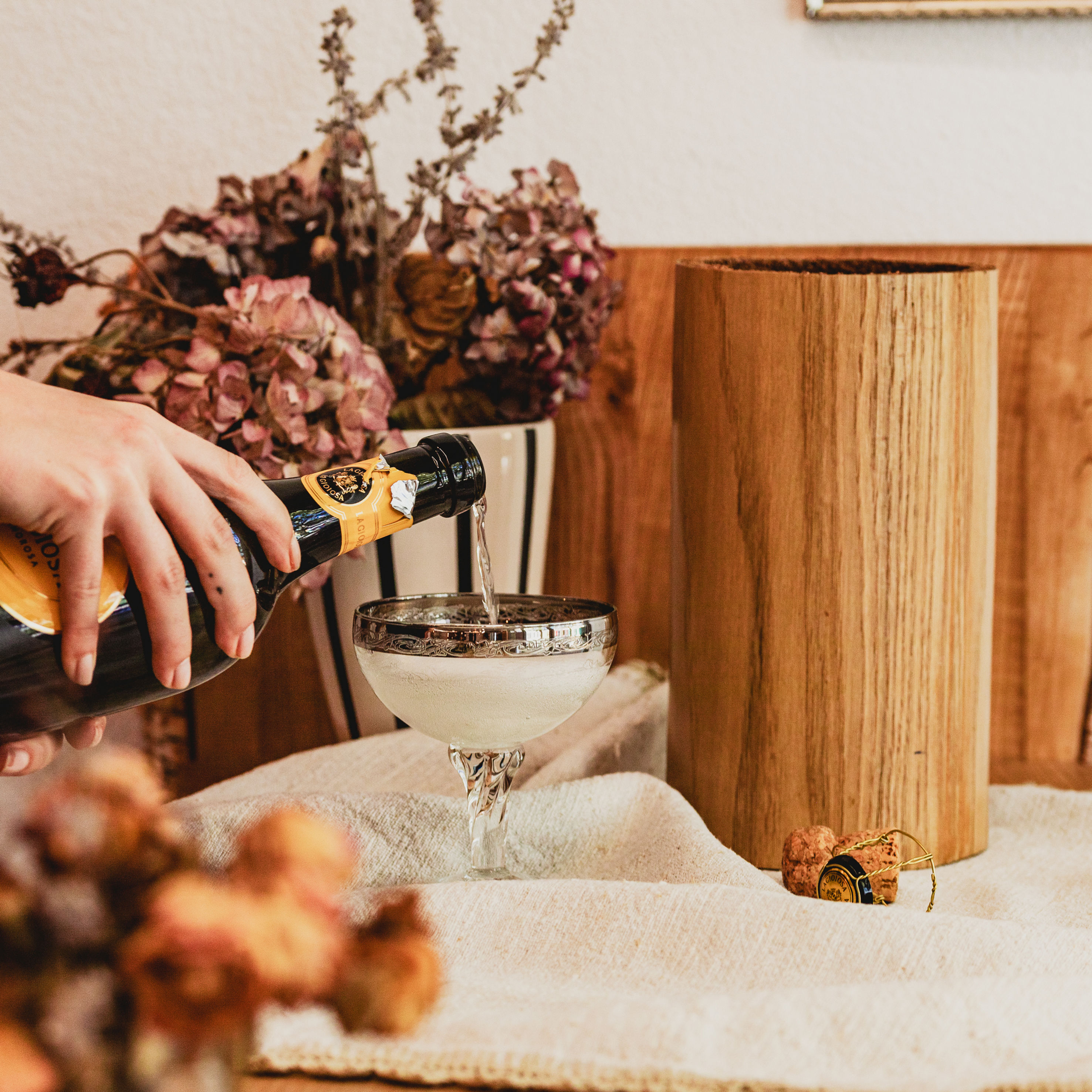 Champagnerkühler Eichenfurnier