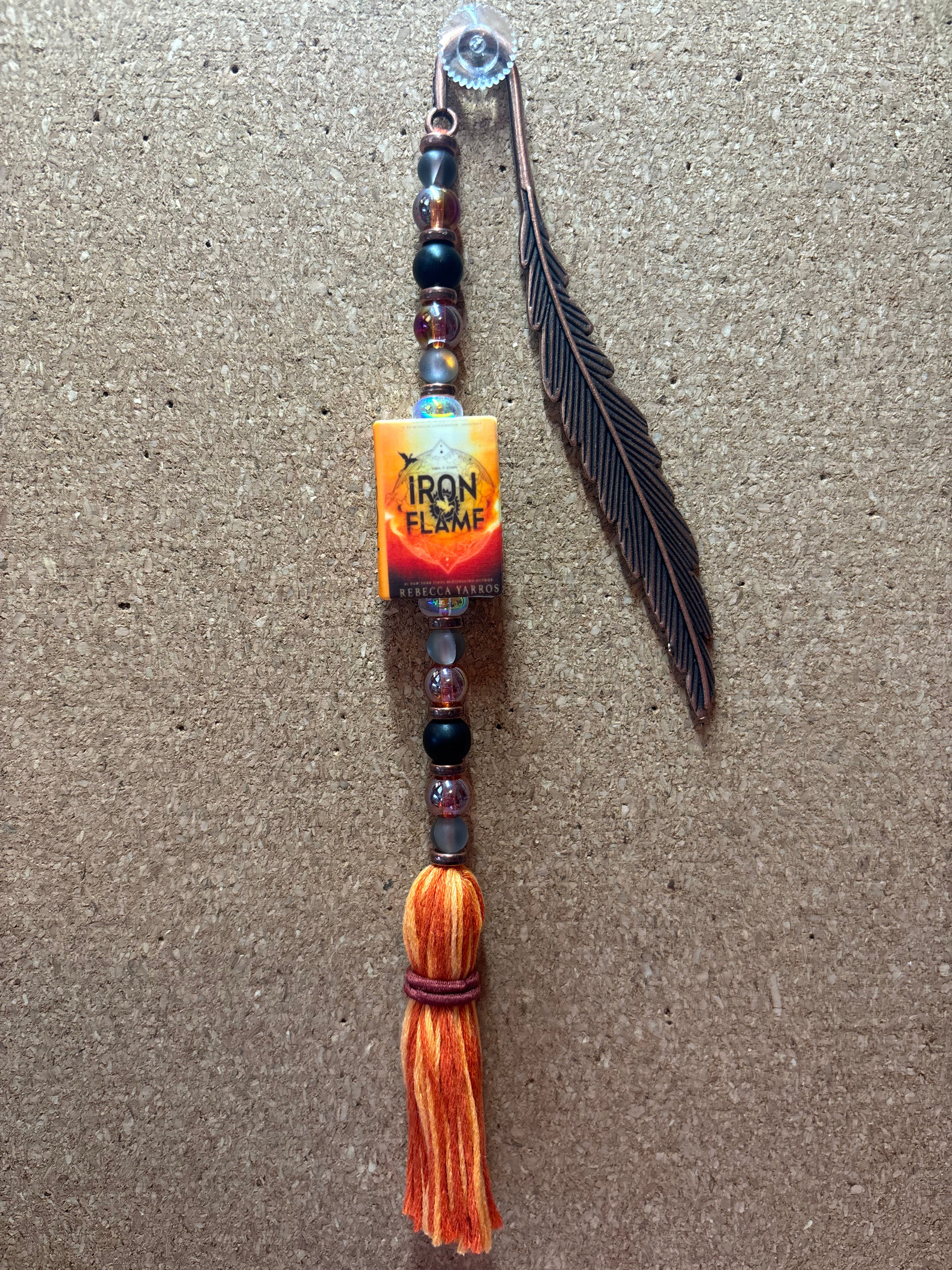 Iron Flame Beaded Bookmark