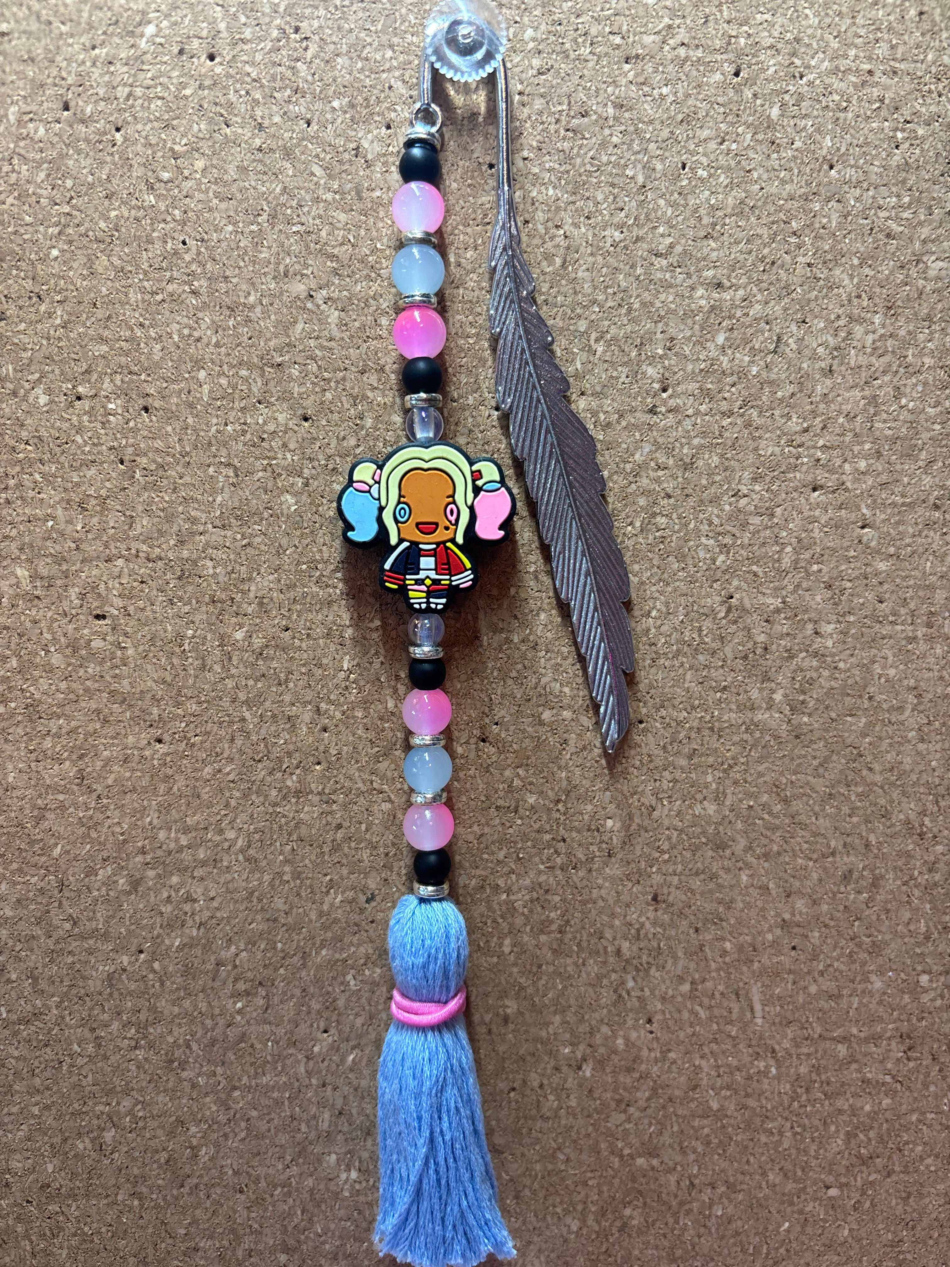 Harley Quinn Beaded Bookmark
