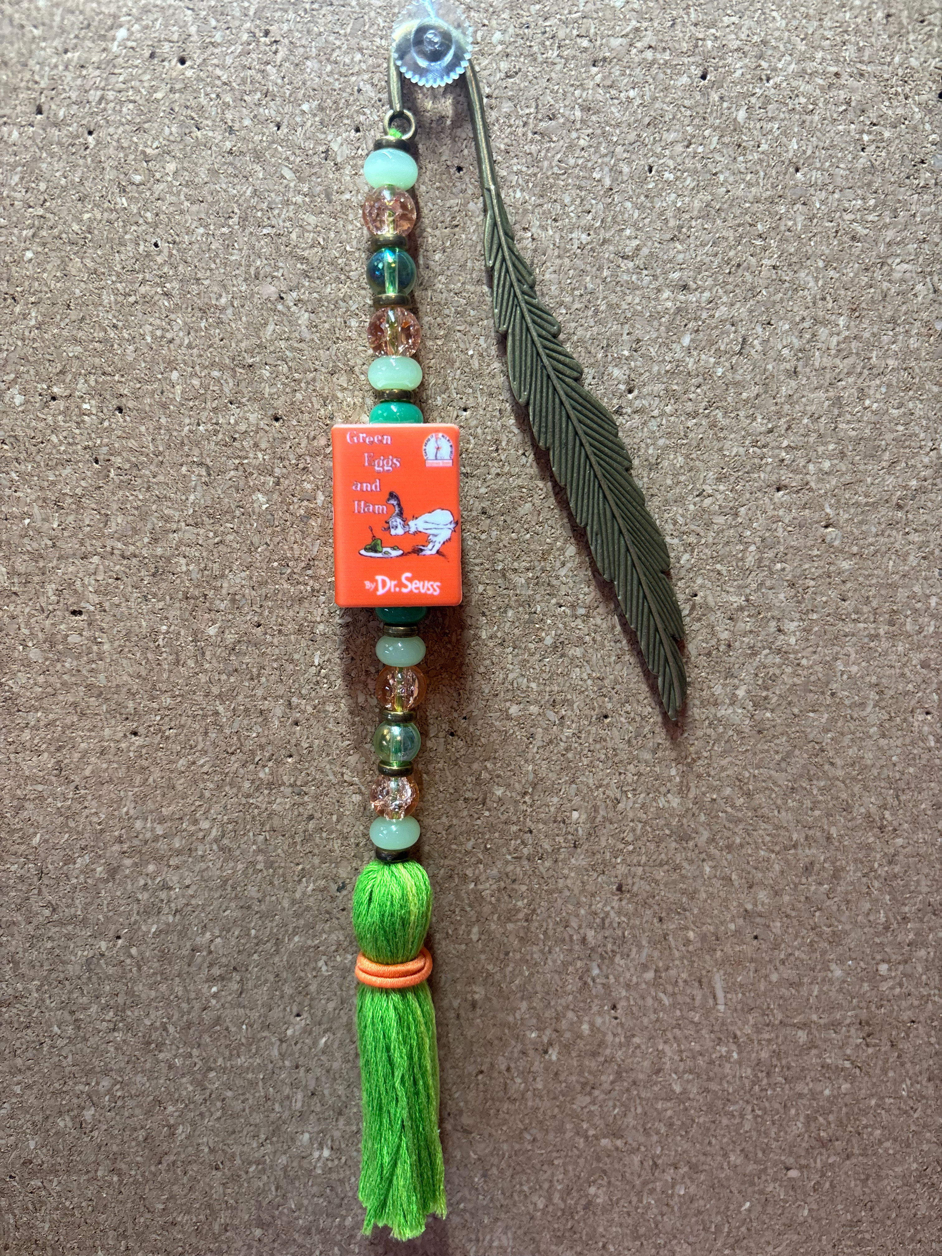 Green Eggs and Ham Beaded Bookmark