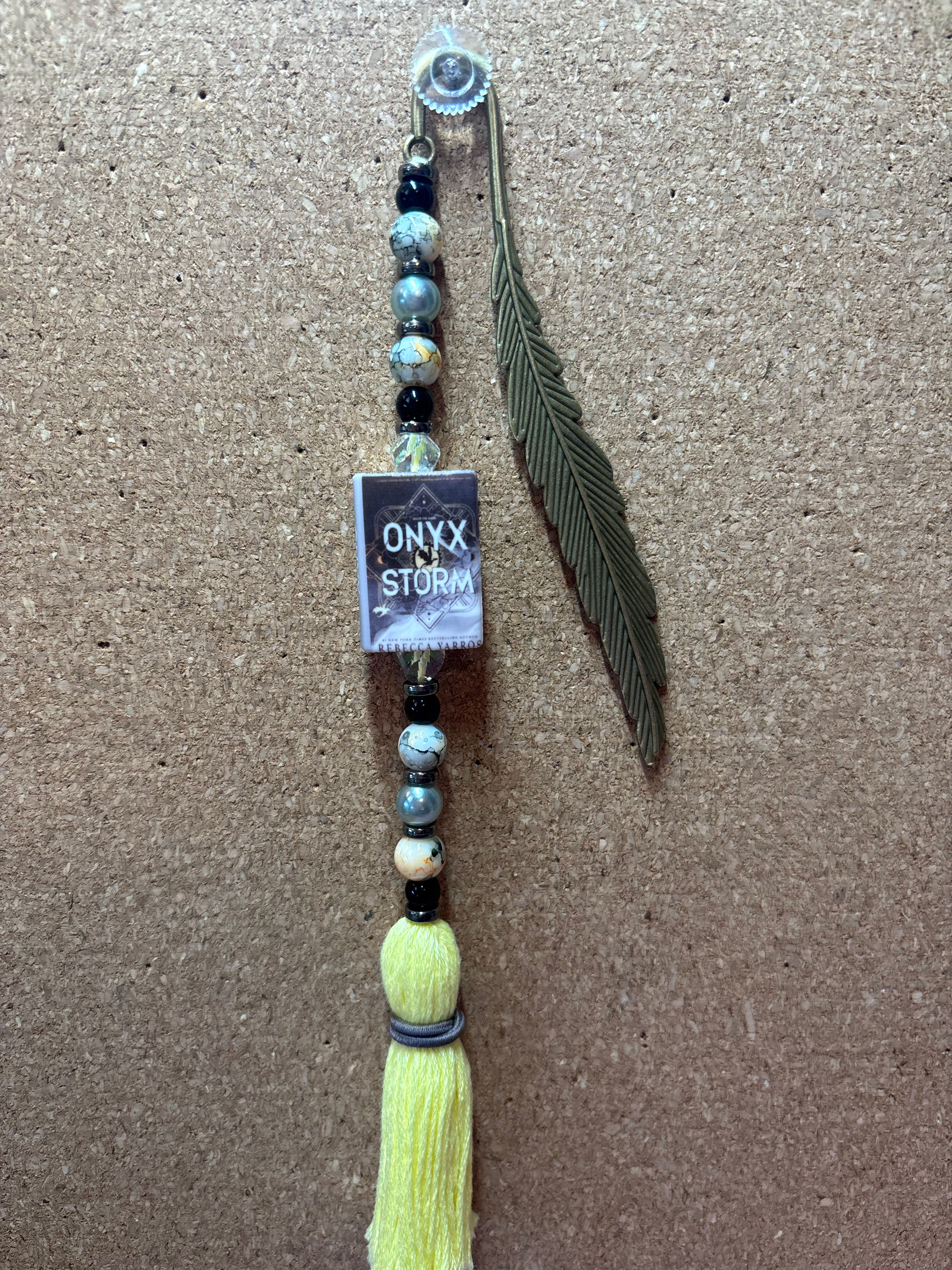 Onyx Storm Beaded Bookmark
