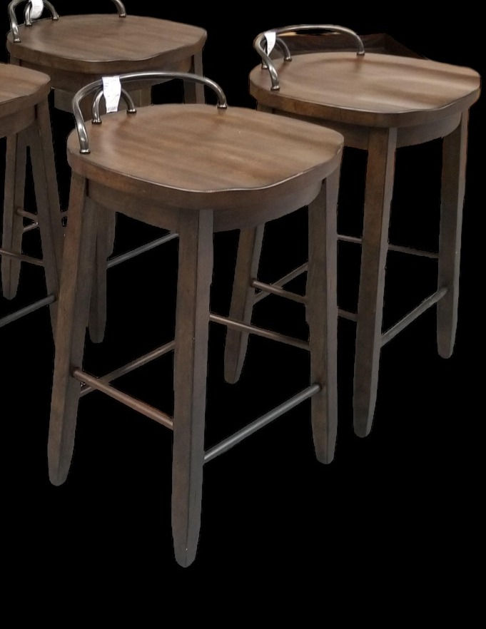 Pair of Saddle Stools in Coffee Finish
