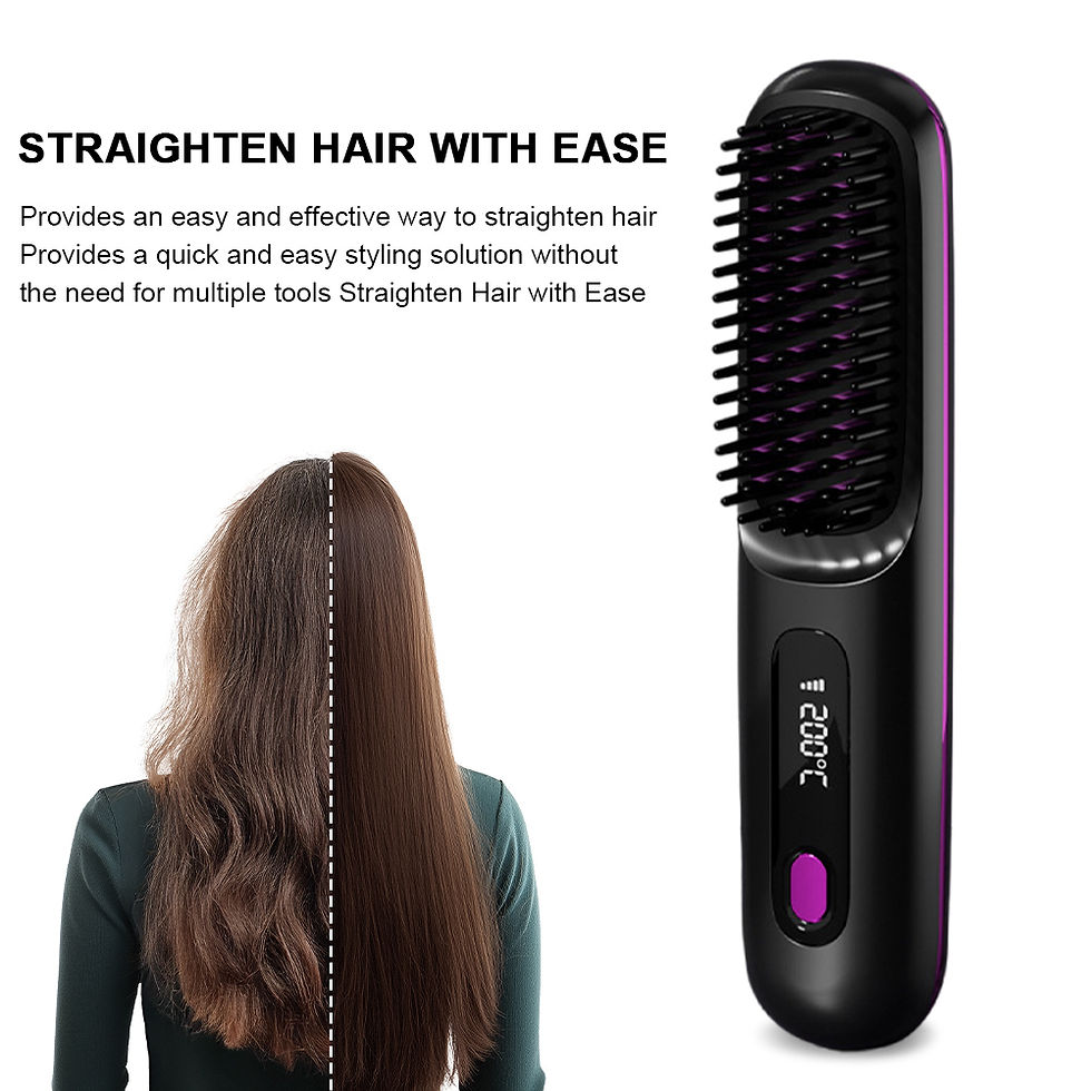 Thumbnail: Cordless Hair Straightener Portable Straightener Brush 3 Adjustable Temp Hair St
