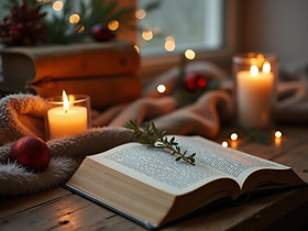 A-cozy-winter-scene-with-books-candles-and-holiday-decorations-featuring-spiritual-and-ner