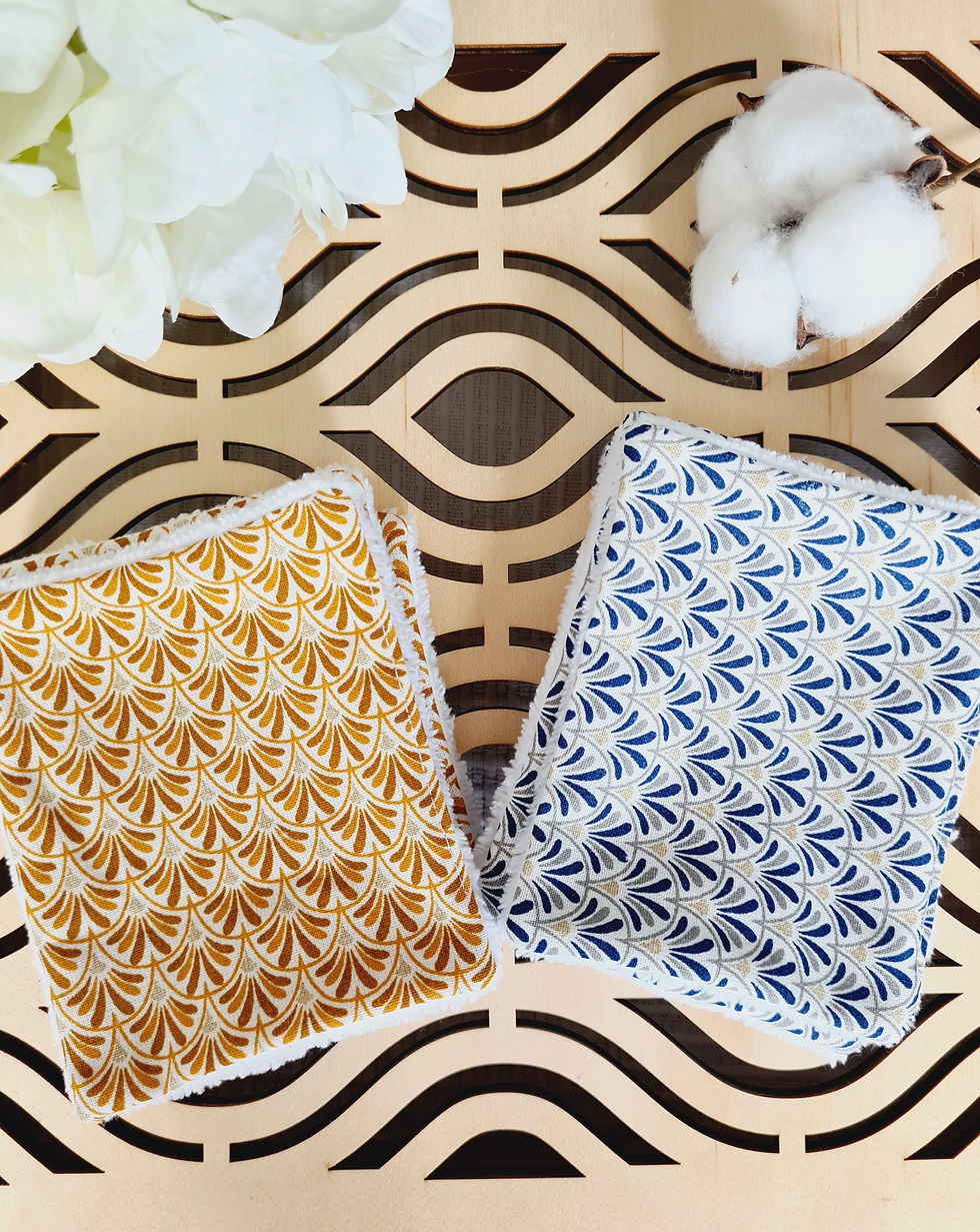 Miniature : Lot de 5 lingettes lavables démaquillantes en éponge de bambou