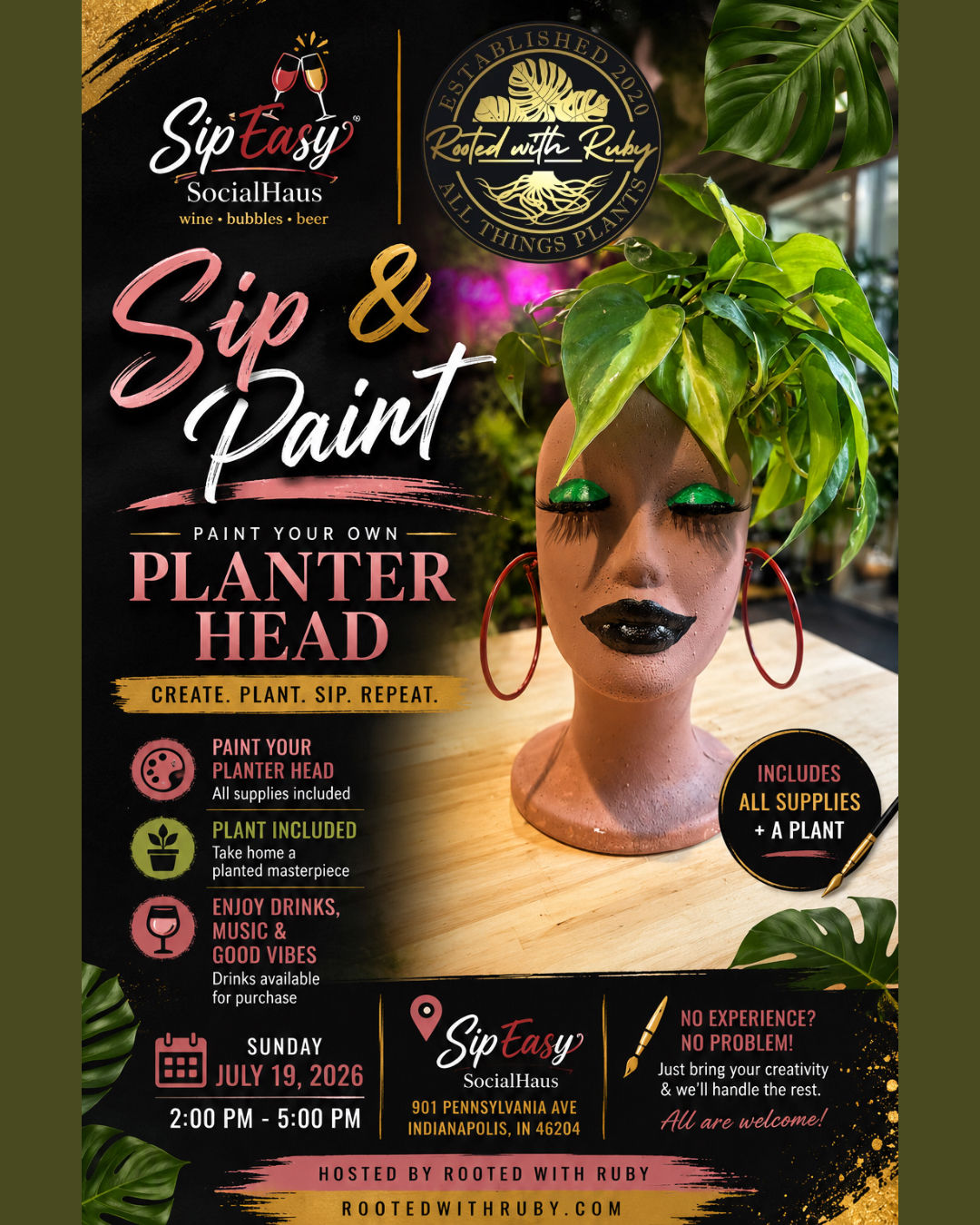 Sip & Paint: Planter Head 