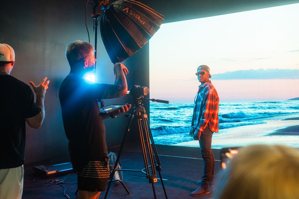  LED video wall used in music video production studio.
