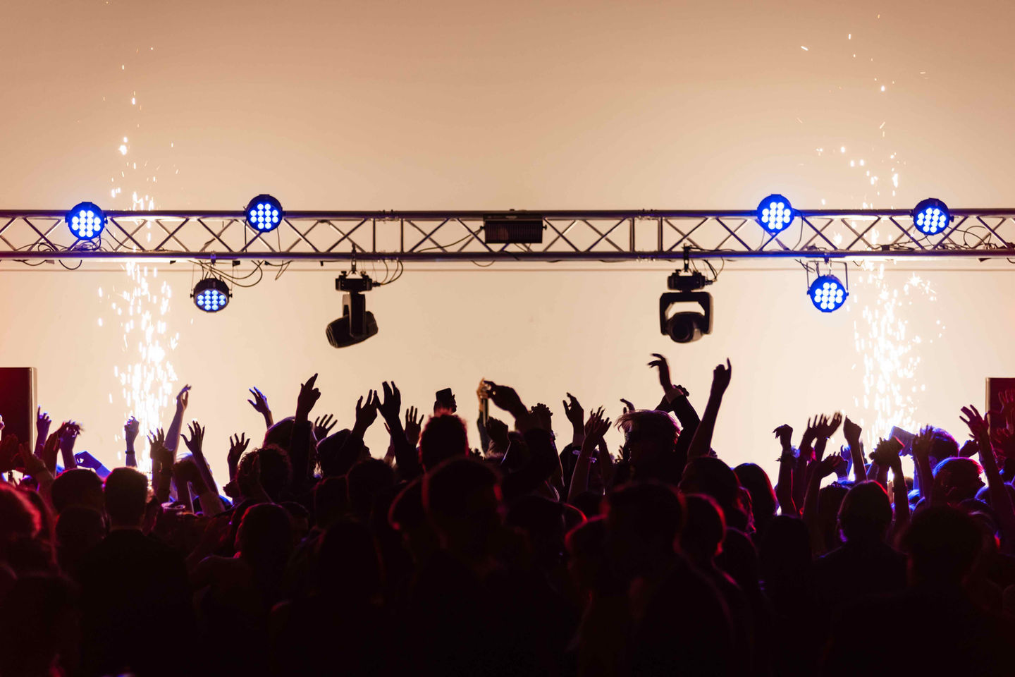 A High School Dance with a Goal Post Truss System and
Sound Active LED Lighting and DJ