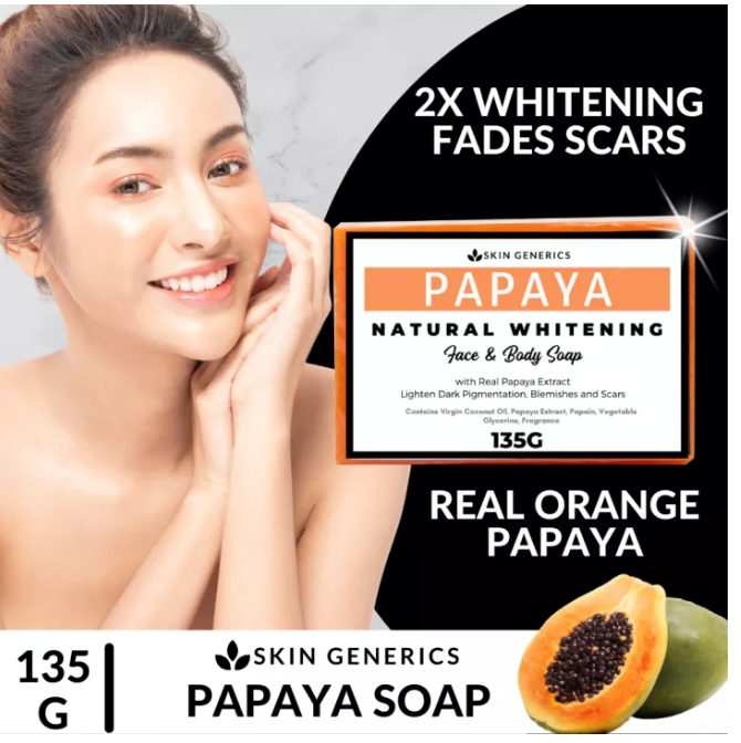 Thumbnail: Skin Generics ORANGE PAPAYA Natural Whitening Face & Body Soap (135g)