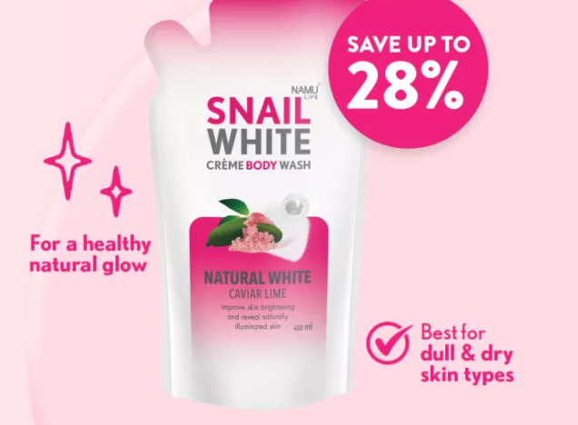 Thumbnail: Snail White Creme Body Wash Natural White 400ml