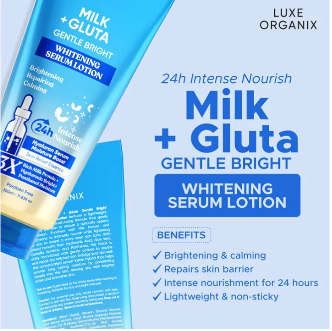 Thumbnail: Luxe Organix Milk + Gluta Gentle Bright Whitening Serum Lotion 350ml
