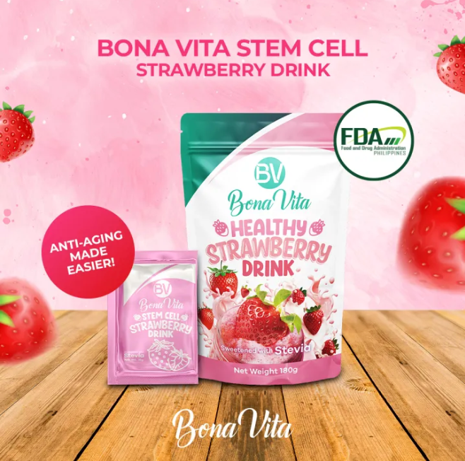 Thumbnail: Bona Vita Healthy Strawberry Drink (10 Sachets x 180g)