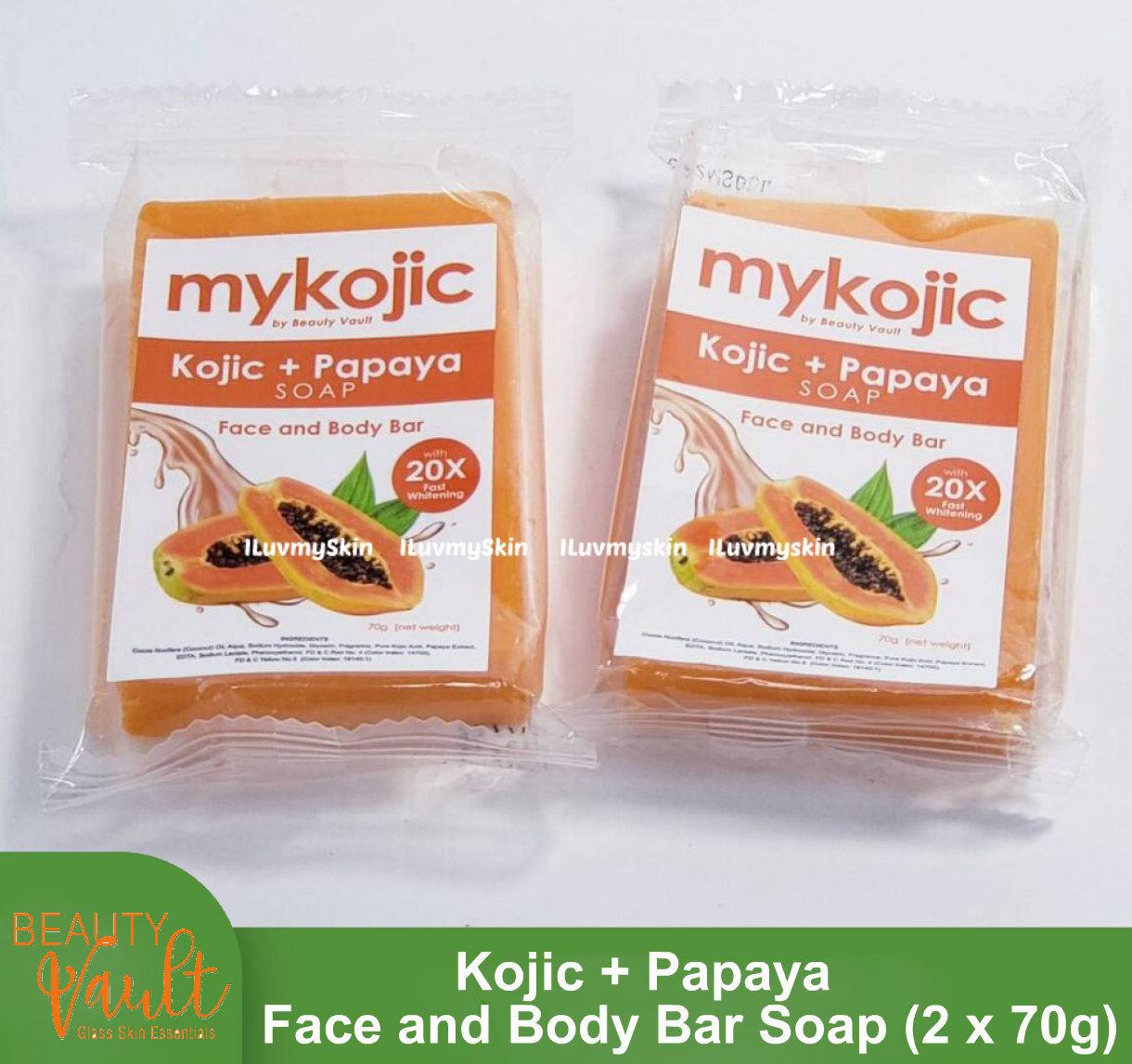 Beauty Vault Mykojic Kojic + Papaya Soap 2 x 70g