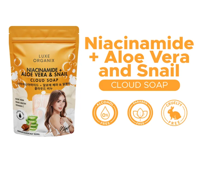 Thumbnail: Luxe Organix Niacinamide + Aloe Vera and Snail Cloud Soap 180g