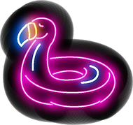 neon pink flamingo pool floaty