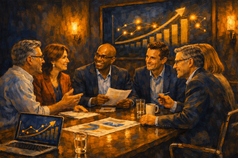 Groups engaged in discussion and connection in cozy environments.
