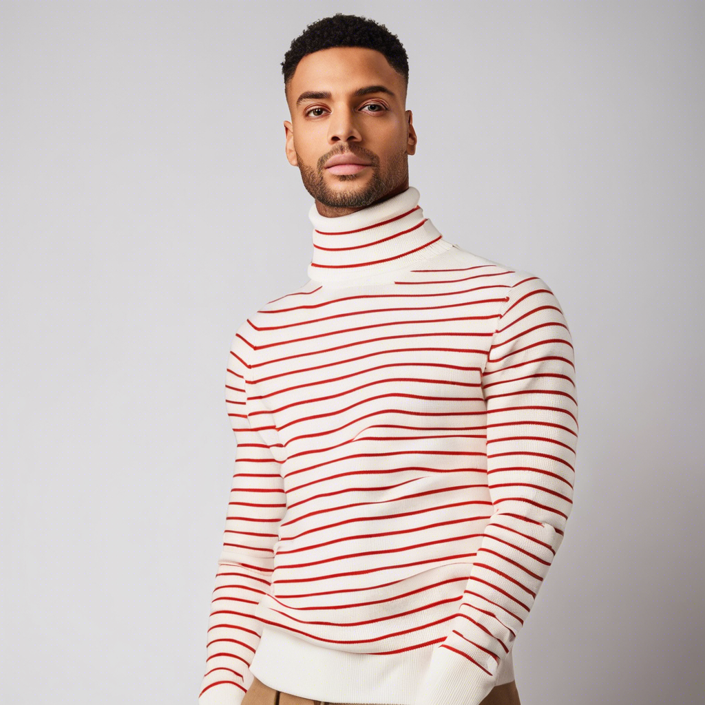 Striped Turtleneck Sweater