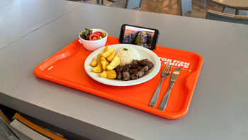 Bandeja Plástica para Restaurante com Suporte para Celular