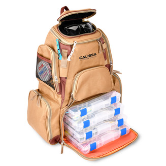 Fishing Tackle Backpack Tan Color