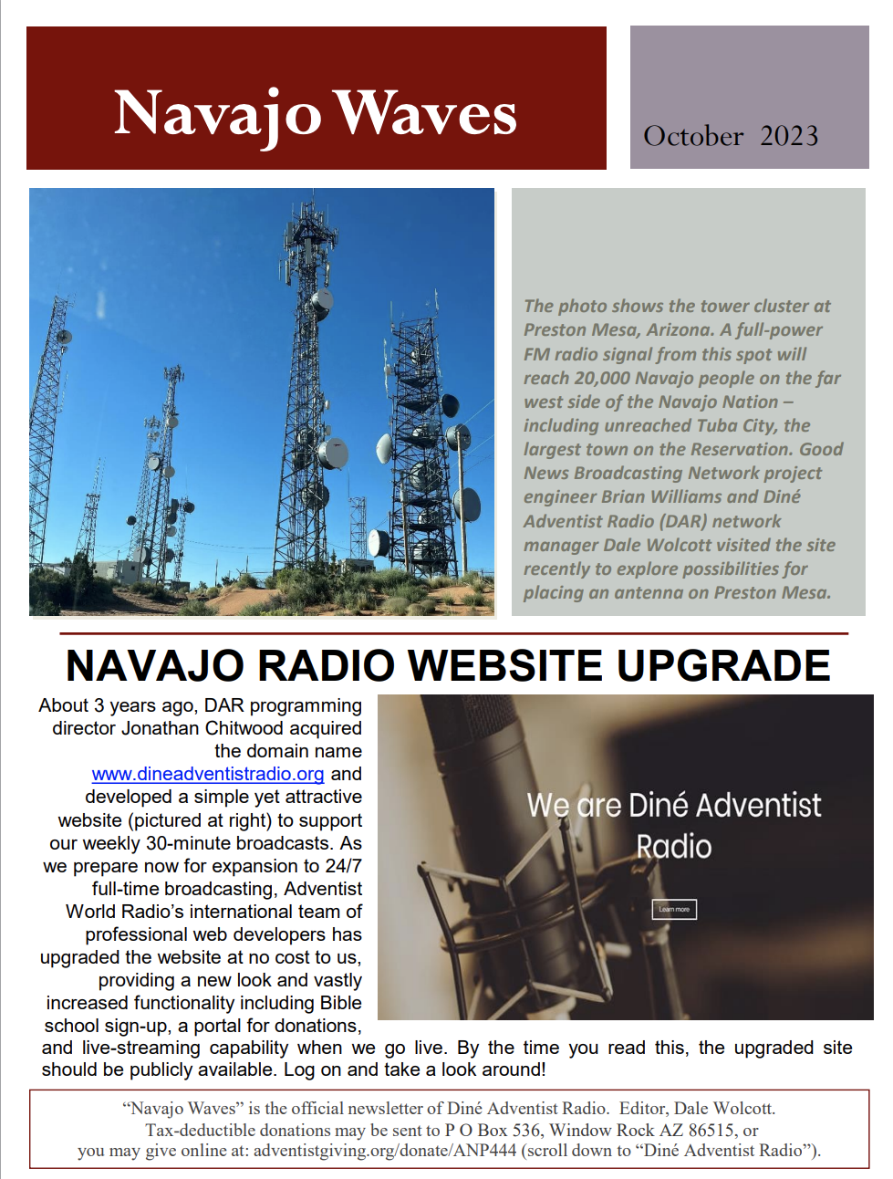 Navajo Waves 4th Quarter 2023 newsletter cover
