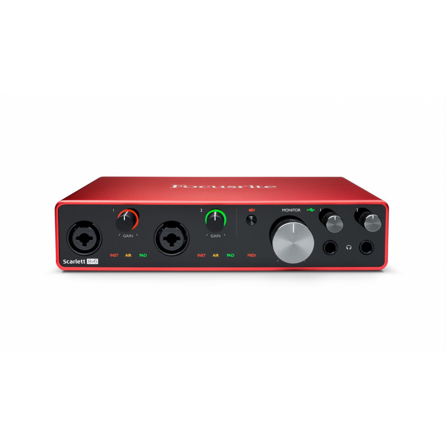 Focusrite Scarlett 8i6 (3rd Gen), Top-Front view