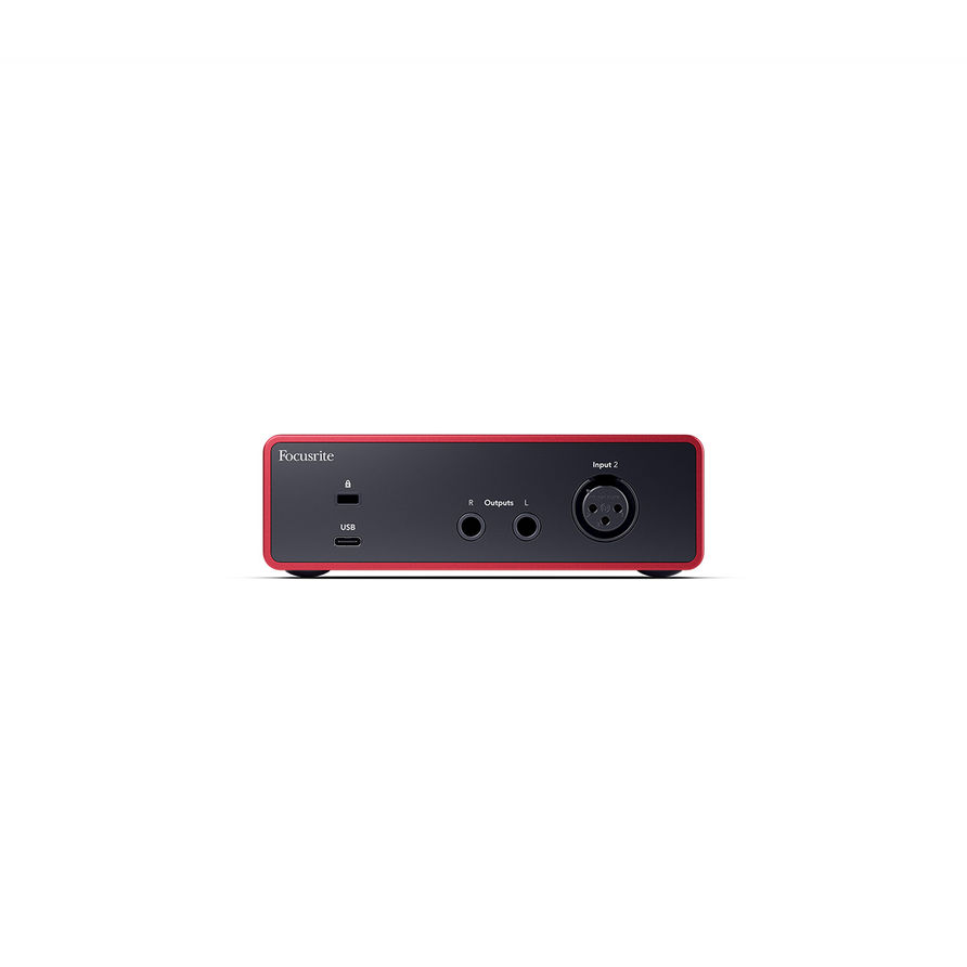 Focusrite Scarlett Solo Studio (4th Gen), With Mic & Headphones, Sound card, Back view