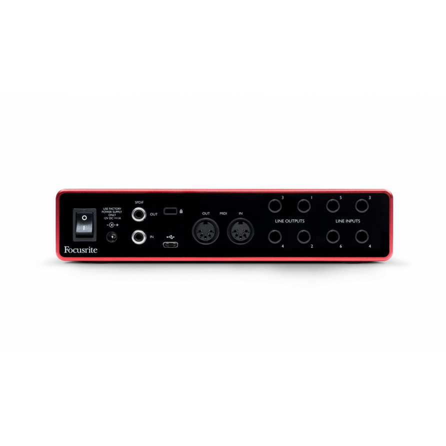 Focusrite Scarlett 8i6 (3rd Gen), Back view