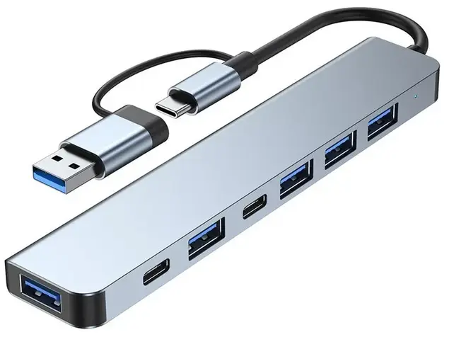 Type - C Adopter 7 in 1 USB 3.0 & USB 2.0 HUB. Side view-2