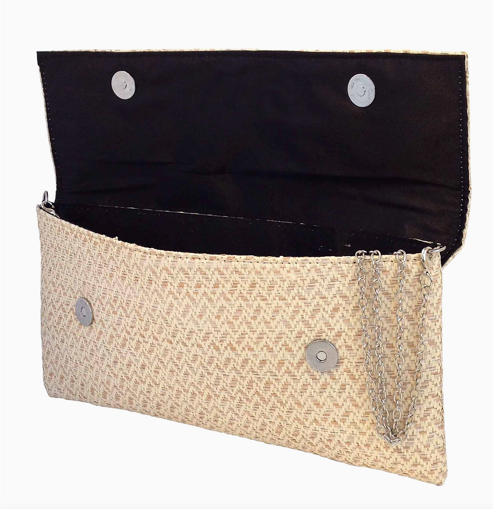 Thumbnail: Victoria Chevron Straw Clutch Bag