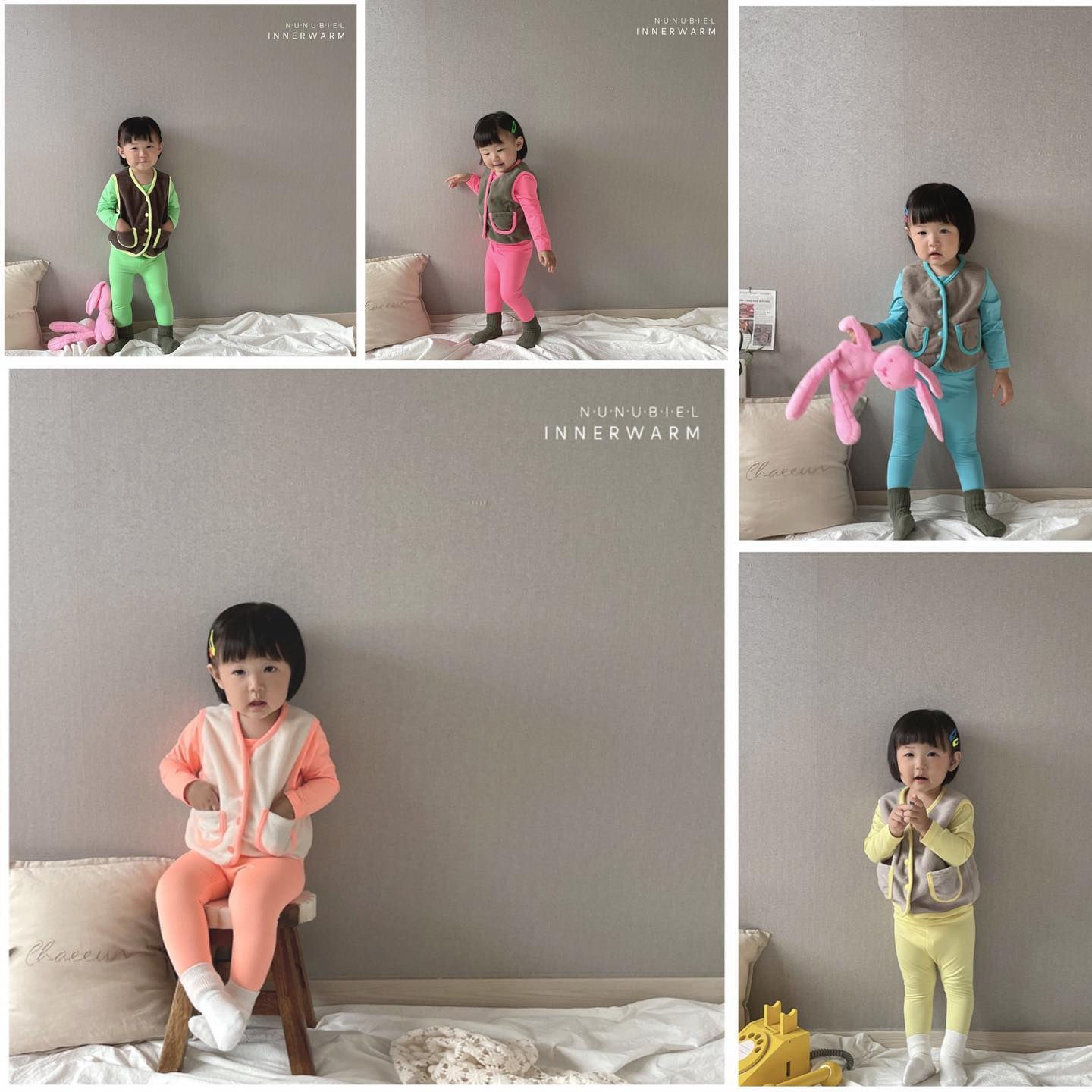 Nunubiel -拼色毛毛馬甲