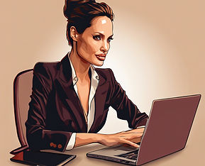 angelina jolie aesthetic, laptop boss woman working .jpg