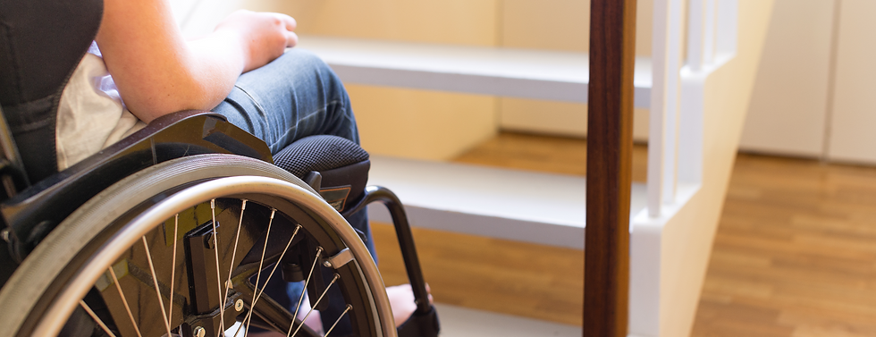 Person with Wheelchair trying to go up stairs - Aging in Place, Knoxville Home Modifications for Senior Home Safety