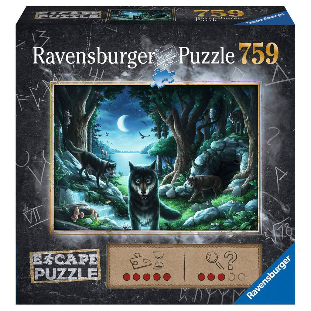 Ravensburger Puzzle 759: Wolves in moonlit forest